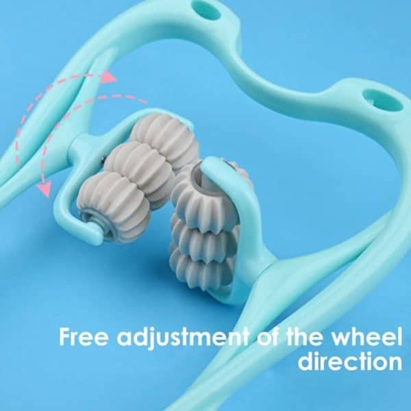6-Wheel Pressure Point Neck Massager – Muscle Relaxer Roller with Ergonomic Handle – Random Color