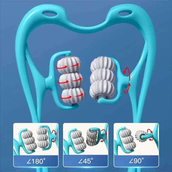 6-Wheel Pressure Point Neck Massager – Muscle Relaxer Roller with Ergonomic Handle – Random Color